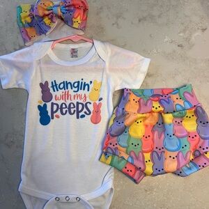 Colorful Baby Outfit Set with Headband